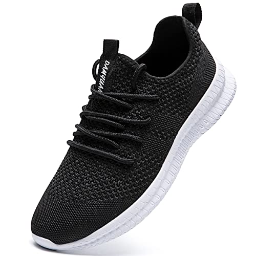 Tvtaop Damen Sneaker Laufschuhe Turnschuhe Straßenlaufschuhe rutschfest Leichtgewichts Atmungsaktiv Walkingschuhe Outdoor Tennisschuhe Sportschuhe Freizeitschuhe,Schwarz weiß 42 EU von Tvtaop
