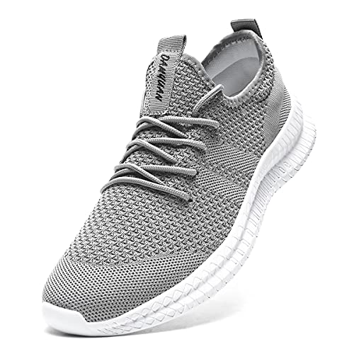 Tvtaop Damen Sneaker Laufschuhe Turnschuhe Straßenlaufschuhe rutschfest Leichtgewichts Atmungsaktiv Walkingschuhe Outdoor Tennisschuhe Sportschuhe Freizeitschuhe,Grau 37 EU von Tvtaop
