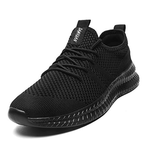 Tvtaop Herren Schuhe Sneaker Laufschuhe Turnschuhe Straßenlaufschuhe rutschfest Leichtgewichts Atmungsaktiv Walkingschuhe Outdoor Joggingschuhe Sportschuhe Freizeitschuhe,Schwarz 39 EU von Tvtaop