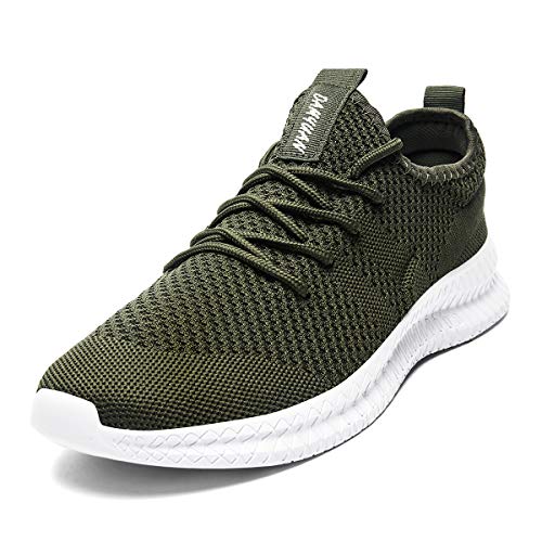 Tvtaop Herren Schuhe Sneaker Laufschuhe Turnschuhe Tennisschuhe rutschfest Leichtgewichts Atmungsaktiv Outdoor Straßenlaufschuhe Joggingschuhe Freizeitschuhe,Grün 39 EU von Tvtaop