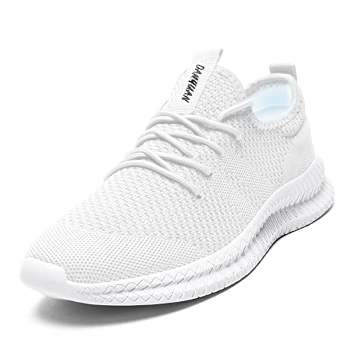 Tvtaop Herren Schuhe Sneaker Laufschuhe Turnschuhe Tennisschuhe rutschfest Leichtgewichts Atmungsaktiv Outdoor Straßenlaufschuhe Joggingschuhe Freizeitschuhe,Weiß 40 EU von Tvtaop