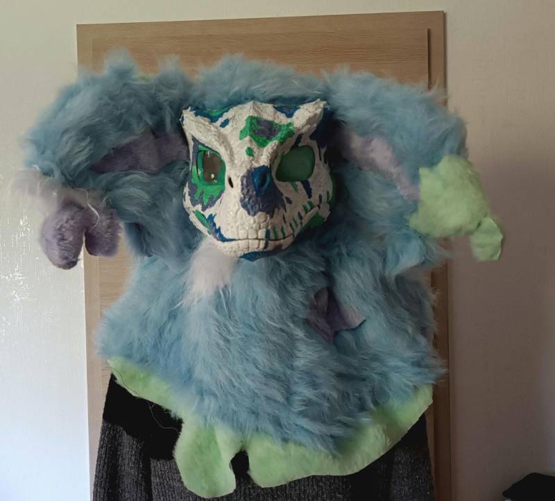 Dino Mask Furry Partical Fursuit Blue White Purple With Tail Dino Mask Furry Partical Fursuit Blue White Purple With Tail von Tw1nH3ll