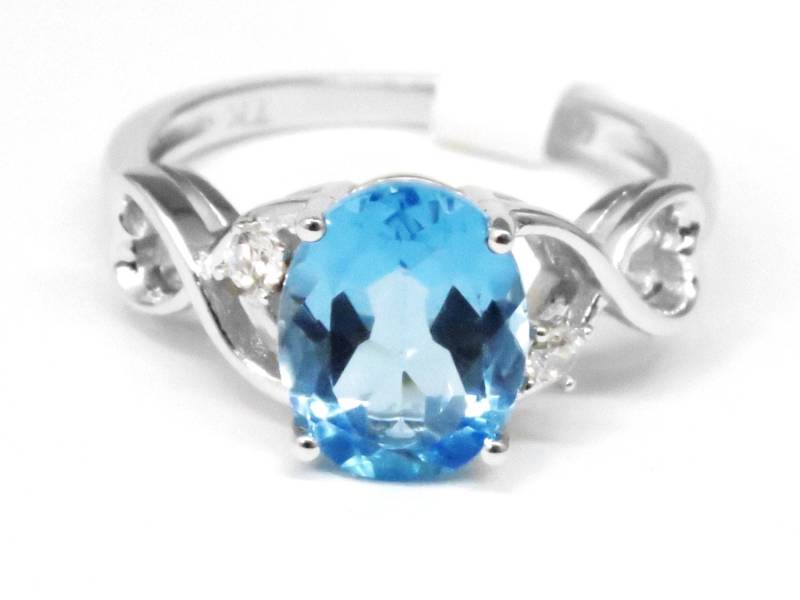 R6334S Jugendstil Natur Blau Topas November Geburtsstein Set Sterling Silber Ring Geschenk Für Sie von TwankeeJewelry