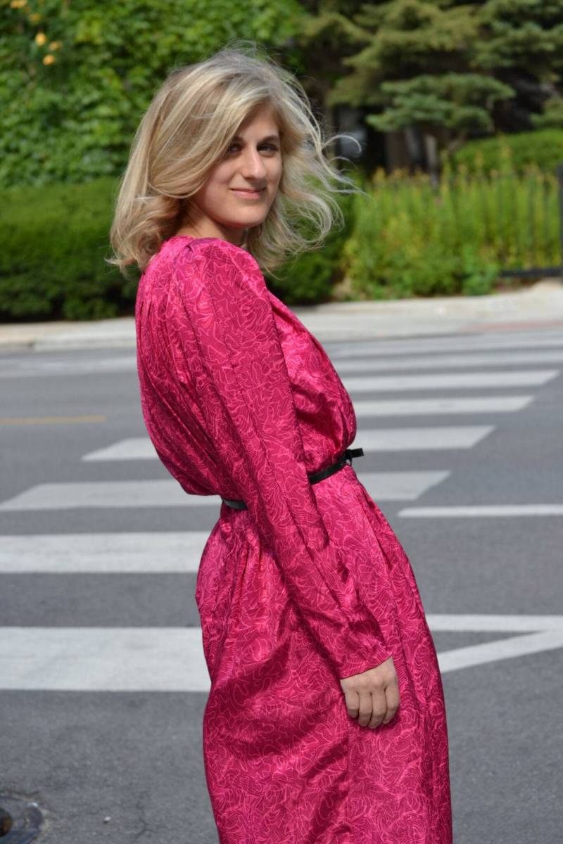 Vintage Bescheidene Rosa Seidig Midi-Länge Langarm Gemustert Größe 8 Schmeichelhaft Kleid Bleistift Rock Lila Gestaltung Maschine Waschbar Multi Vintage Bescheidene Rosa Seidig Midi-Länge Langarm Gemustert Größe 8 Schmeichelhaft Kleid Bleistift Rock Lila Gestaltung Maschine Waschbar Multi von TweedAndTulle