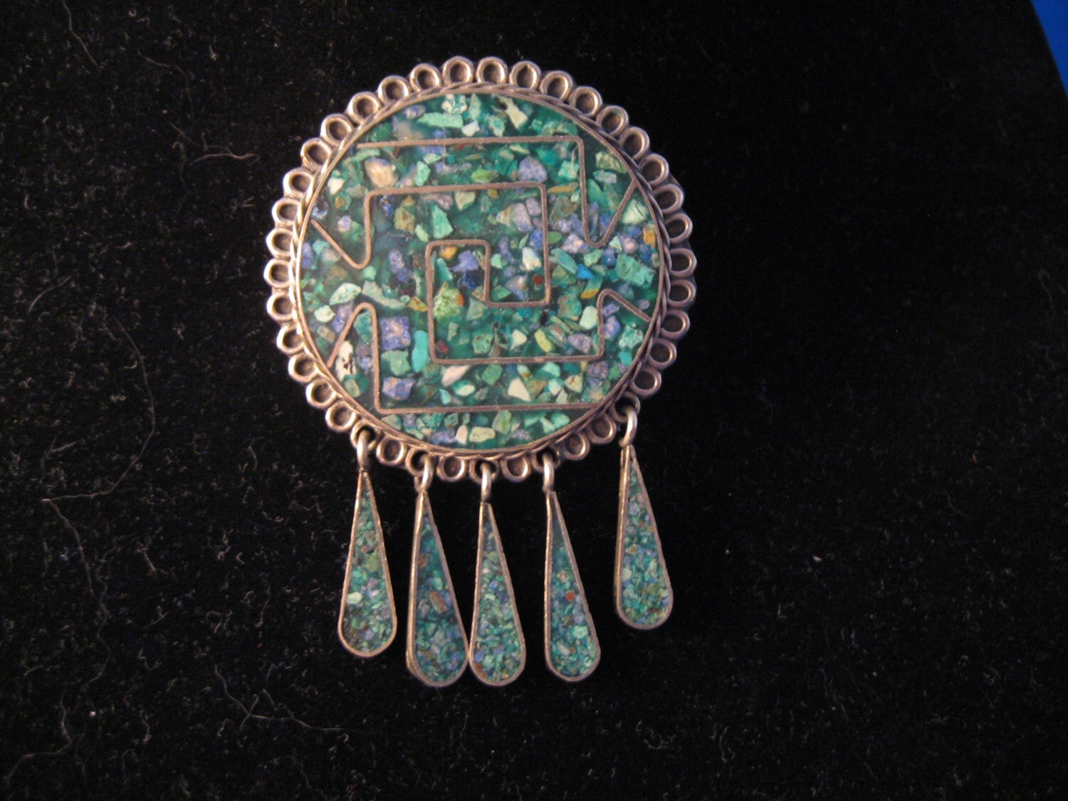 sterling Silber Emaille Brosche Von Taxco von TweedandTaffeta