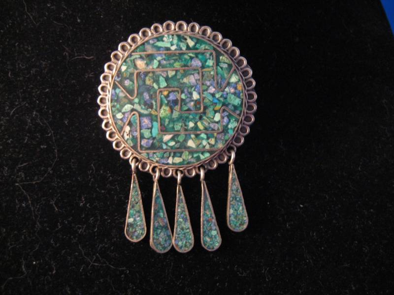 sterling Silber Emaille Brosche Von Taxco von TweedandTaffeta