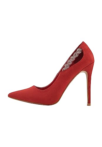 Tweek Damen Pumps mit Kristallverzierung, ROT, 38 EU von Tweek