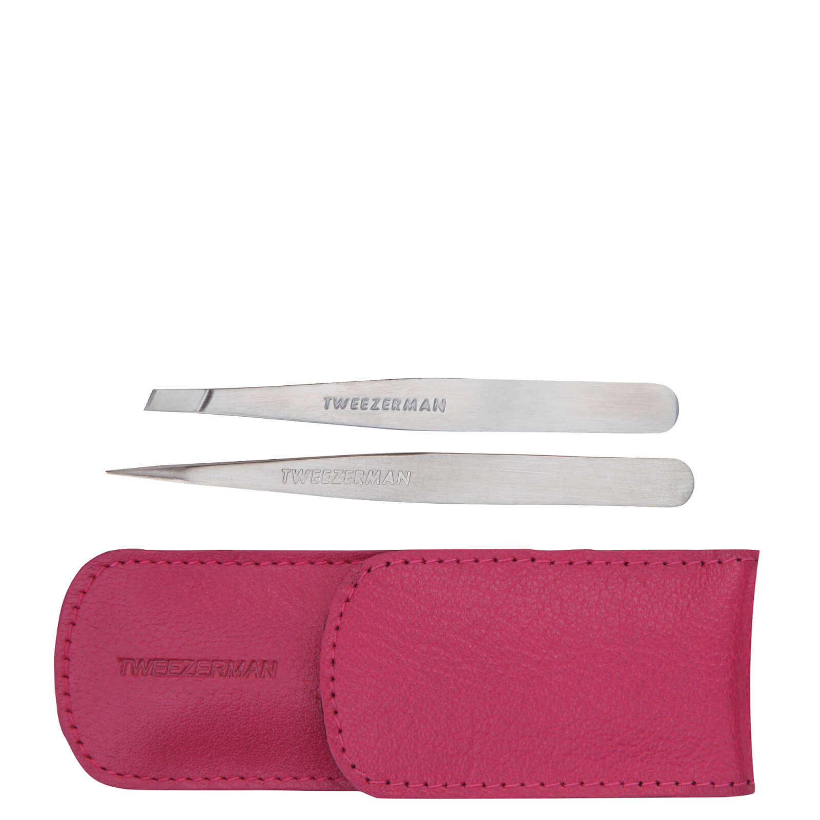 Tweezerman Petite Tweeze Set In Ledertasche - Pink von Tweezerman