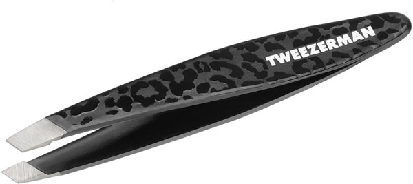 Tweezerman Slant Tweezer - Schräge Mini Pinzette, Black Leopard von Tweezerman