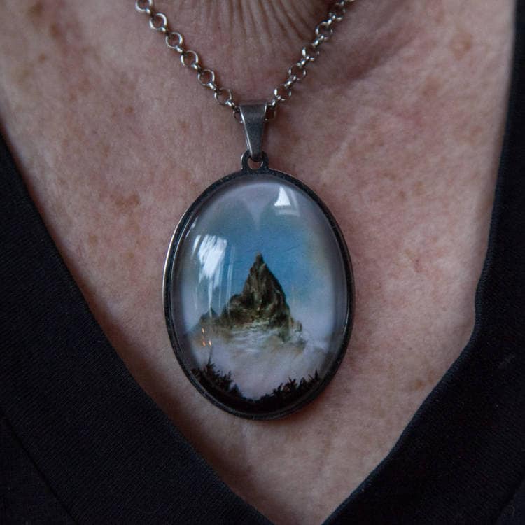 Kunst Schmuck, Tragbare Kunst, Edelstahl Und Glas Cabochon Anhänger Mit Reproduktion Kunst Schmuck, Tragbare Kunst, Edelstahl Und Glas Cabochon Anhänger Mit Reproduktion von TwentschKunstProduct