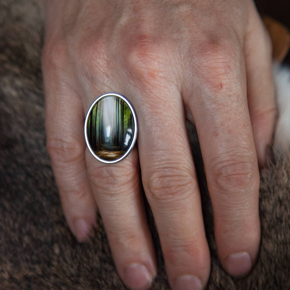 Kunst Sieraden, Ring in Edelstaal Mit Kunst Reproductie En 18x25mm Glas Cabochon Kunst Sieraden, Ring in Edelstaal Mit Kunst Reproductie En 18x25mm Glas Cabochon von TwentschKunstProduct