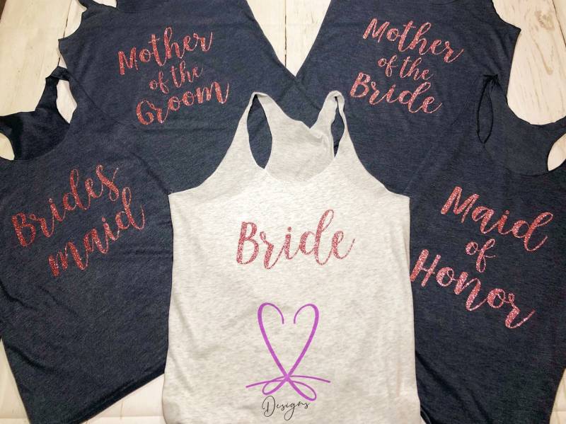Brautparty Tanks, Wedding Day Bachelorette Party Bride Squad Tanks Brautparty Tanks, Wedding Day Bachelorette Party Bride Squad Tanks von Twenty2designs