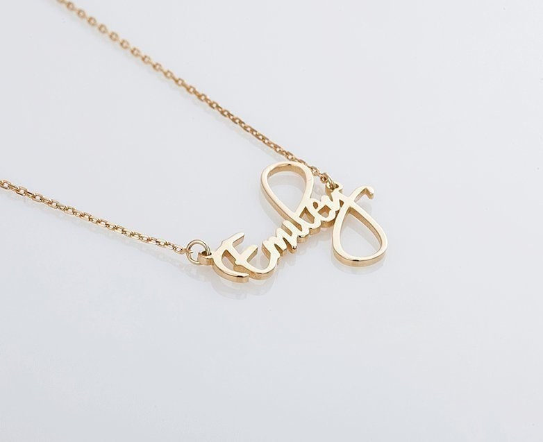 Personalisierter Name Halskette Monogramm Schmuck Silber Personalisierte Initial 14K Rose Gold Beste Freundschaft Geschenk Für Sie Angepasst Frau von TwilleyStreet