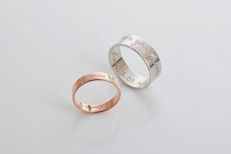 Versprechen Ring Für Paar Sein Und Ihr Roségold Mann Custom Name Personalisiert Unterschrift Freundschaft Hochzeit Schmuck Geschenk Sie von TwilleyStreet