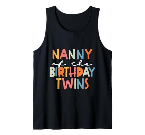 Nanny of The Birthday Twins Kids Uroma Twin Bday Tank Top Nanny of The Birthday Twins Kids Uroma Twin Bday Tank Top von Twin Boy And Girl Matching Birthday Tee For Family