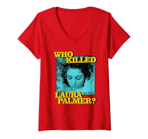 Damen Twin Peaks Pop Art Laura Palmer TV Show T-Shirt mit V-Ausschnitt von Twin Peaks