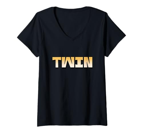 Damen Twin, Twins Teen Slang Spruch T-Shirt mit V-Ausschnitt von Twin Shirts for Teenagers