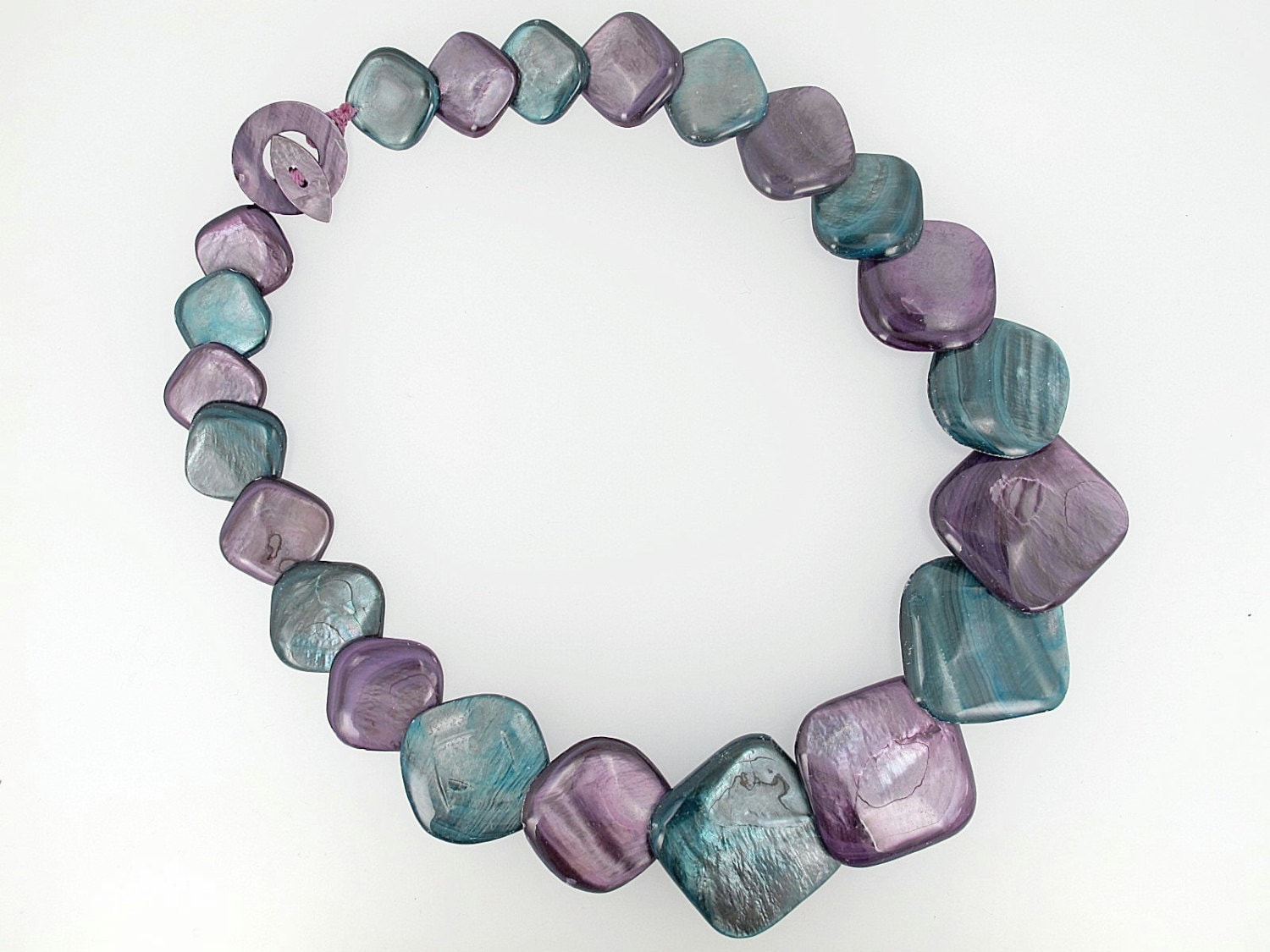 Lila Blaue Perlmuttkette Mit Perlmuttperlen von TwinCreeksCharming