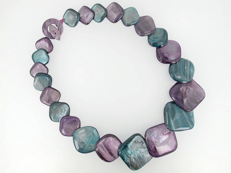 Lila Blaue Perlmuttkette Mit Perlmuttperlen von TwinCreeksCharming