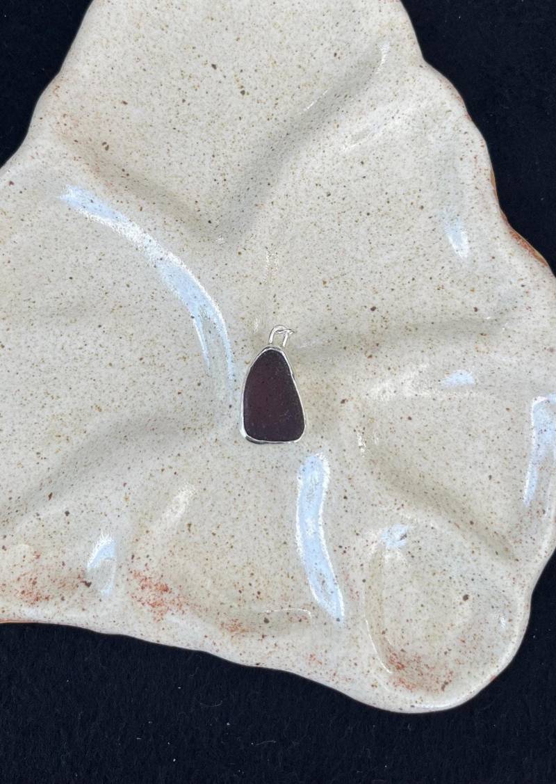 Seeglas Kette Aus Sterling Silber - Dunkelbraun Seeglas Kette Aus Sterling Silber - Dunkelbraun von TwinMade14