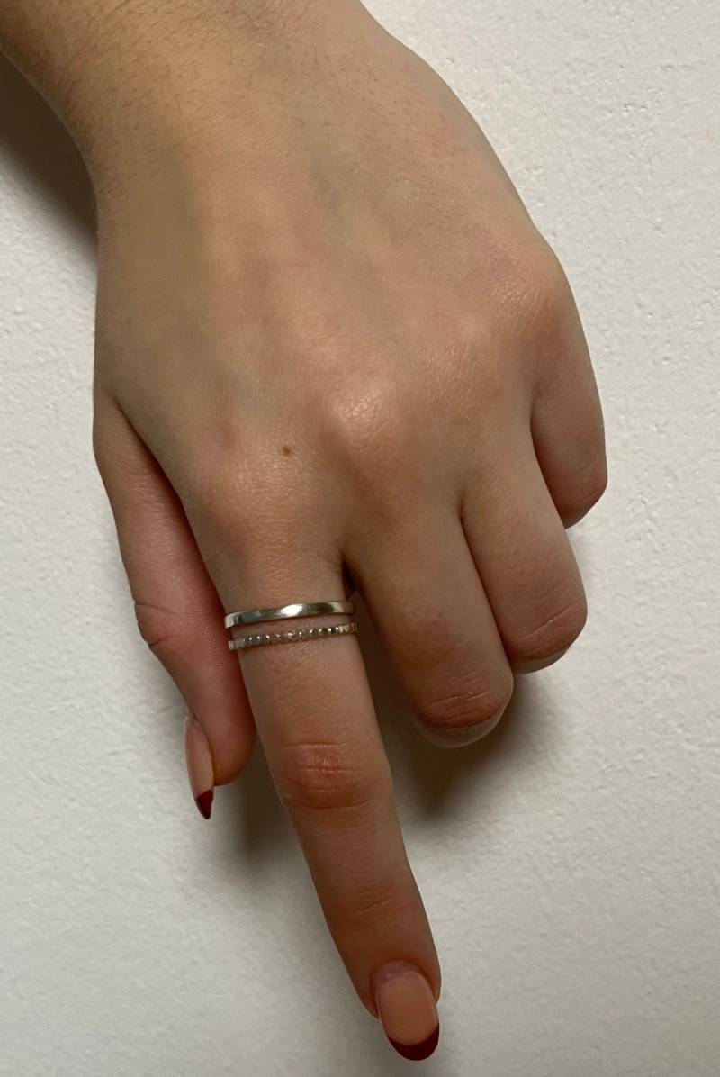 stapelringe Set, Perlenring 1, 3mm Und Bandring 2mm von TwinMade14