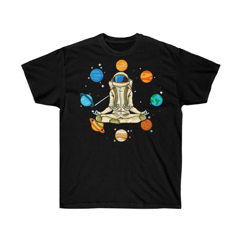 Yoga-Astronaut-Shirt, Yoga-T-Shirt, Meditation Shirt, Planeten-Shirt, Zen-Shirt, Yoga Sonnensystem Galaxy-Shirt von TwinTeeShirts