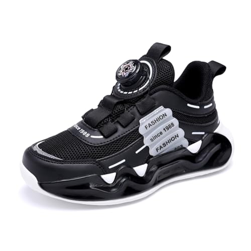 Basketballschuhe Kinder für Jungen und Mädchen High Top Outdoor Sportschuhe Atmungsaktive Turnschuhe Sneaker Schwarz und weiß 38 EU von Twinice