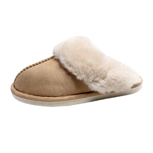 Damen Herren Winter Warme Plüsch Pantoffeln Faux Pelz Slipper Indoor Outdoor Pantoletten Fell Weiche Rutschfeste Schuhe Mit Super Qualität Unisex Kuschelhausschuhe Flauschig Hausschuhe Kaffee 40-41EU von Twinice