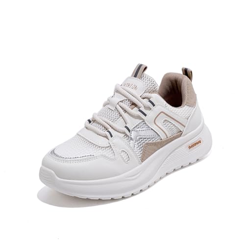Damen Turnschuhe Sneaker Atmungsaktiv Leichtgewichts Sportschuhe Laufschuhe Outdoor Fitness Beige EU 37 von Twinice