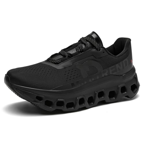 Herren Damen Sportschuhe Laufschuhe mit Luftpolster Turnschuhe Profilsohle Sneakers Leichte Schuhe Schwarz 39EU von Twinice