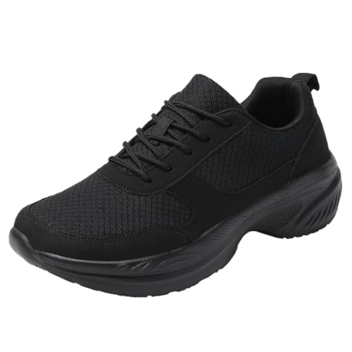 Herren Damen Sportschuhe Laufschuhe mit Luftpolster Turnschuhe Profilsohle Sneakers Leichte Schuhe Schwarz 44EU von Twinice