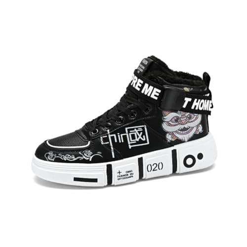 Herren Laufschuhe Mode High Top Sneakers Freestyle Hi-Top Lässig Sportschuhe Wanderschuhe Hoch Turnschuhe Freizeitschuhe Fitness Hohe Schuhe Schwarz 40EU Herren Laufschuhe Mode High Top Sneakers Freestyle Hi-Top Lässig Sportschuhe Wanderschuhe Hoch Turnschuhe Freizeitschuhe Fitness Hohe Schuhe Schwarz 40EU von Twinice