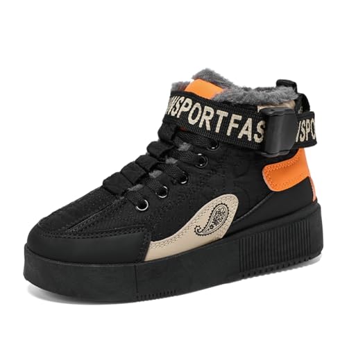 Herren Laufschuhe Mode High Top Sneakers Freestyle Hi-Top Lässig Sportschuhe Wanderschuhe Hoch Turnschuhe Freizeitschuhe Fitness Hohe Schuhe orange 42EU von Twinice