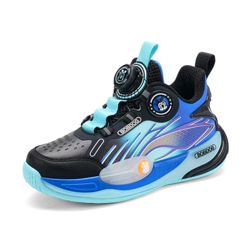 Kinder JungenWasserdichtes Fashion Leichtgewichts Leder Walkingschuhe Turnschuhe Fitnessstudio Sportschuhe Sneaker Running Straßenlaufschuhe Blau EU 35 von Twinice