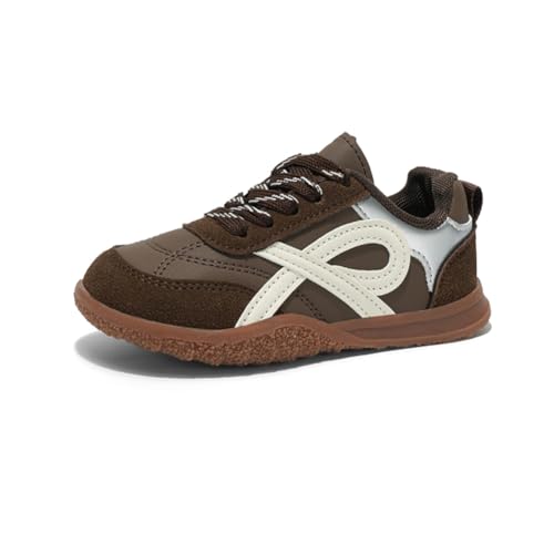 Kinder JungenWasserdichtes Fashion Leichtgewichts Leder Walkingschuhe Turnschuhe Fitnessstudio Sportschuhe Sneaker Running Straßenlaufschuhe Braun EU 26 von Twinice