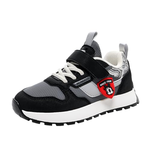 Kinder JungenWasserdichtes Fashion Leichtgewichts Leder Walkingschuhe Turnschuhe Fitnessstudio Sportschuhe Sneaker Running Straßenlaufschuhe Dunkelgrau EU 29 von Twinice