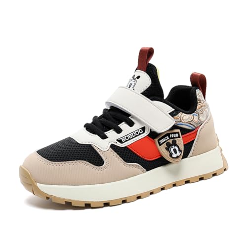 Kinder JungenWasserdichtes Fashion Leichtgewichts Leder Walkingschuhe Turnschuhe Fitnessstudio Sportschuhe Sneaker Running Straßenlaufschuhe Khaki EU 37 von Twinice