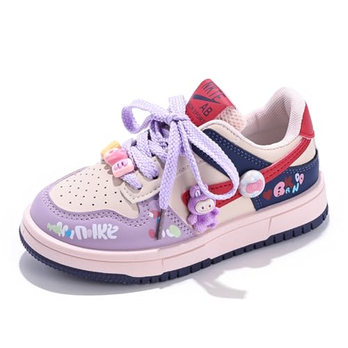 Kinder JungenWasserdichtes Fashion Leichtgewichts Leder Walkingschuhe Turnschuhe Fitnessstudio Sportschuhe Sneaker Running Straßenlaufschuhe Lila EU 31 von Twinice