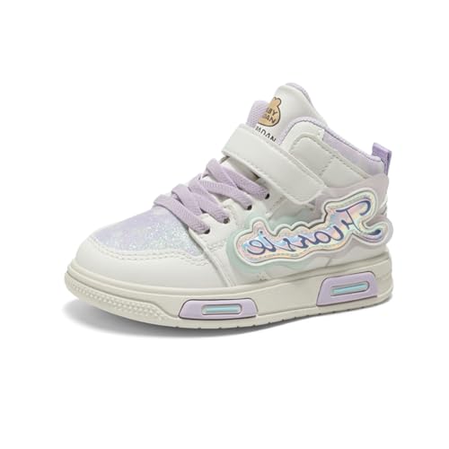 Kinder JungenWasserdichtes Fashion Leichtgewichts Leder Walkingschuhe Turnschuhe Fitnessstudio Sportschuhe Sneaker Running Straßenlaufschuhe Lila EU 35 von Twinice