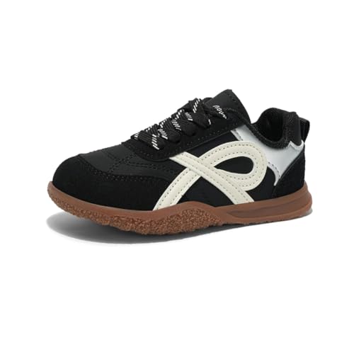 Kinder JungenWasserdichtes Fashion Leichtgewichts Leder Walkingschuhe Turnschuhe Fitnessstudio Sportschuhe Sneaker Running Straßenlaufschuhe Schwarz EU 32 von Twinice