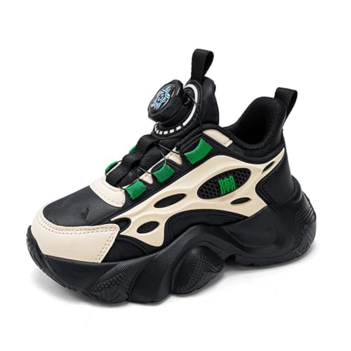 Kinder JungenWasserdichtes Leder Walkingschuhe Turnschuhe Fitnessstudio Sportschuhe Sneaker Running Straßenlaufschuhe Fashion Leichtgewichts Beige EU 38 von Twinice