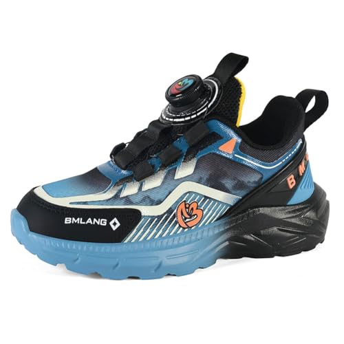 Kinder JungenWasserdichtes Leder Walkingschuhe Turnschuhe Fitnessstudio Sportschuhe Sneaker Running Straßenlaufschuhe Fashion Leichtgewichts Blau EU 29 von Twinice