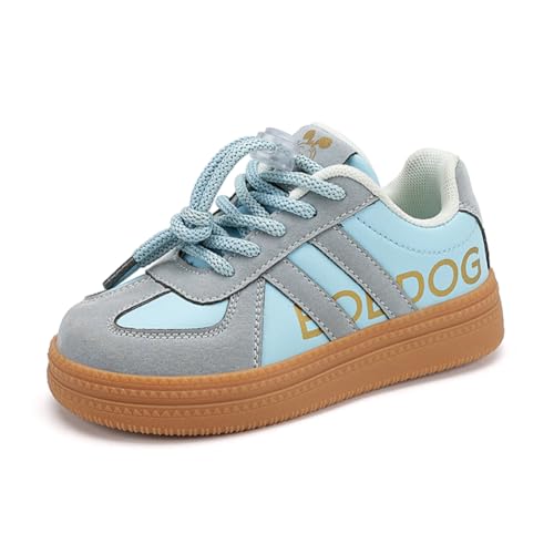 Kinder JungenWasserdichtes Leder Walkingschuhe Turnschuhe Fitnessstudio Sportschuhe Sneaker Running Straßenlaufschuhe Fashion Leichtgewichts Blau EU 33 von Twinice