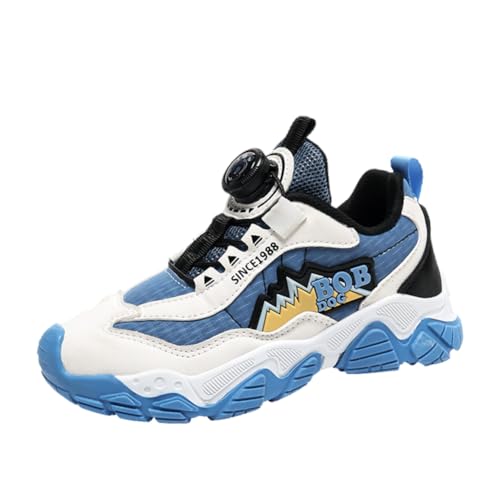 Kinder JungenWasserdichtes Leder Walkingschuhe Turnschuhe Fitnessstudio Sportschuhe Sneaker Running Straßenlaufschuhe Fashion Leichtgewichts Blau EU 36 von Twinice