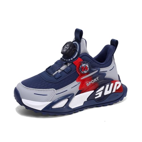 Kinder JungenWasserdichtes Leder Walkingschuhe Turnschuhe Fitnessstudio Sportschuhe Sneaker Running Straßenlaufschuhe Fashion Leichtgewichts Dunkelblau EU 39 von Twinice