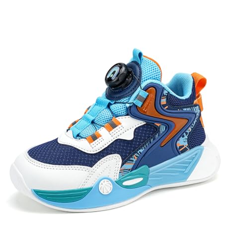 Kinder JungenWasserdichtes Leder Walkingschuhe Turnschuhe Fitnessstudio Sportschuhe Sneaker Running Straßenlaufschuhe Fashion Leichtgewichts Dunkelblau EU 39 von Twinice