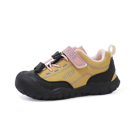 Kinder JungenWasserdichtes Leder Walkingschuhe Turnschuhe Fitnessstudio Sportschuhe Sneaker Running Straßenlaufschuhe Fashion Leichtgewichts Gelb EU 31 von Twinice