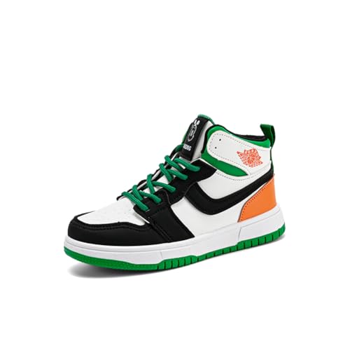 Kinder JungenWasserdichtes Leder Walkingschuhe Turnschuhe Fitnessstudio Sportschuhe Sneaker Running Straßenlaufschuhe Fashion Leichtgewichts Grün EU 37 von Twinice