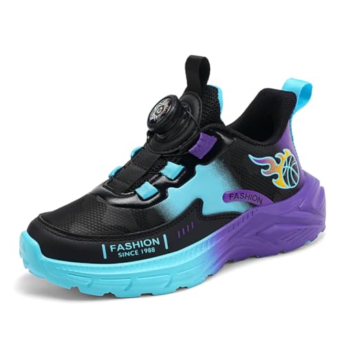 Kinder JungenWasserdichtes Leder Walkingschuhe Turnschuhe Fitnessstudio Sportschuhe Sneaker Running Straßenlaufschuhe Fashion Leichtgewichts Lila EU 32 von Twinice