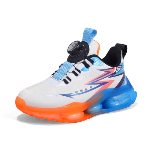 Kinder JungenWasserdichtes Leder Walkingschuhe Turnschuhe Fitnessstudio Sportschuhe Sneaker Running Straßenlaufschuhe Fashion Leichtgewichts Orange EU 31 von Twinice